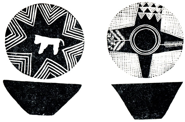 Рис 29. Геометрическая орнаментация чаш из Нагады. Первая половина IV тысячелетия