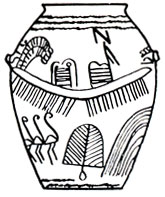 Рис. 35. Рисунок дерева-кустарника на керамике из Герзе. Вторая половина IV тысячелетия