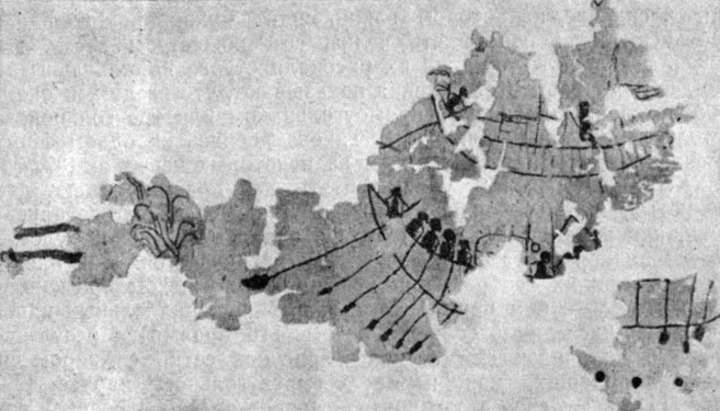 Рис. 45. Фрагмент ткани из Туринского музея. Последняя четверть IV тысячелетия